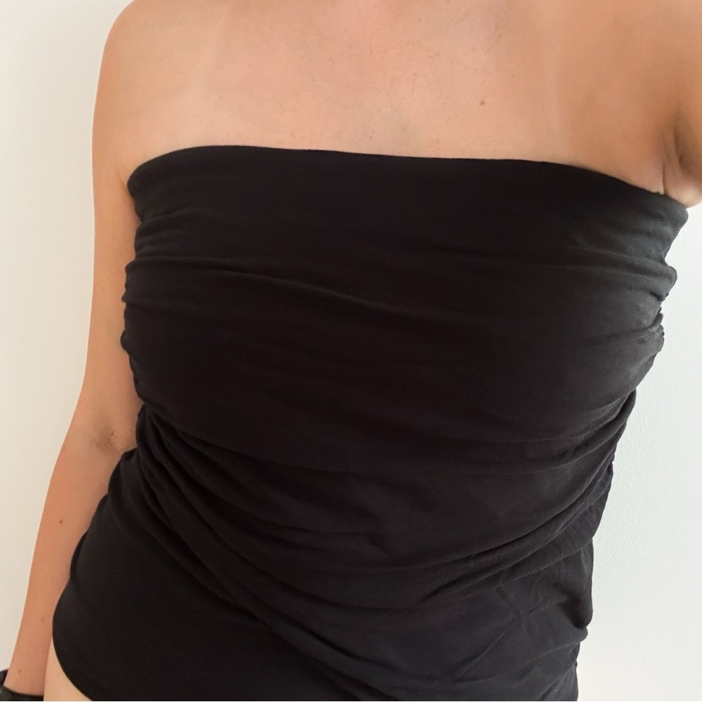 James Perse Black Strapless Tube Top